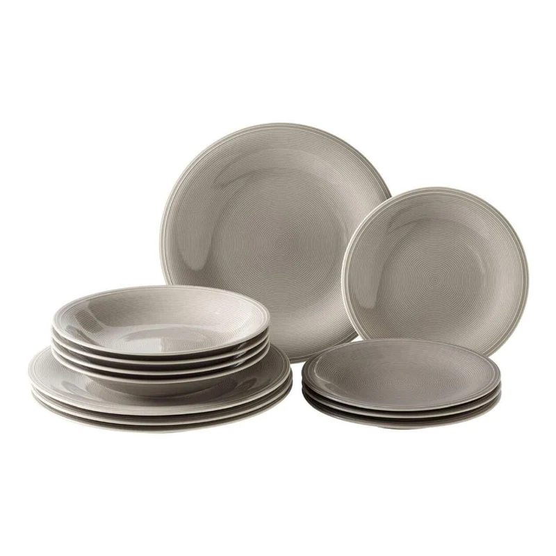 Color Loop Stone - Set 12 piatti - color pietra
