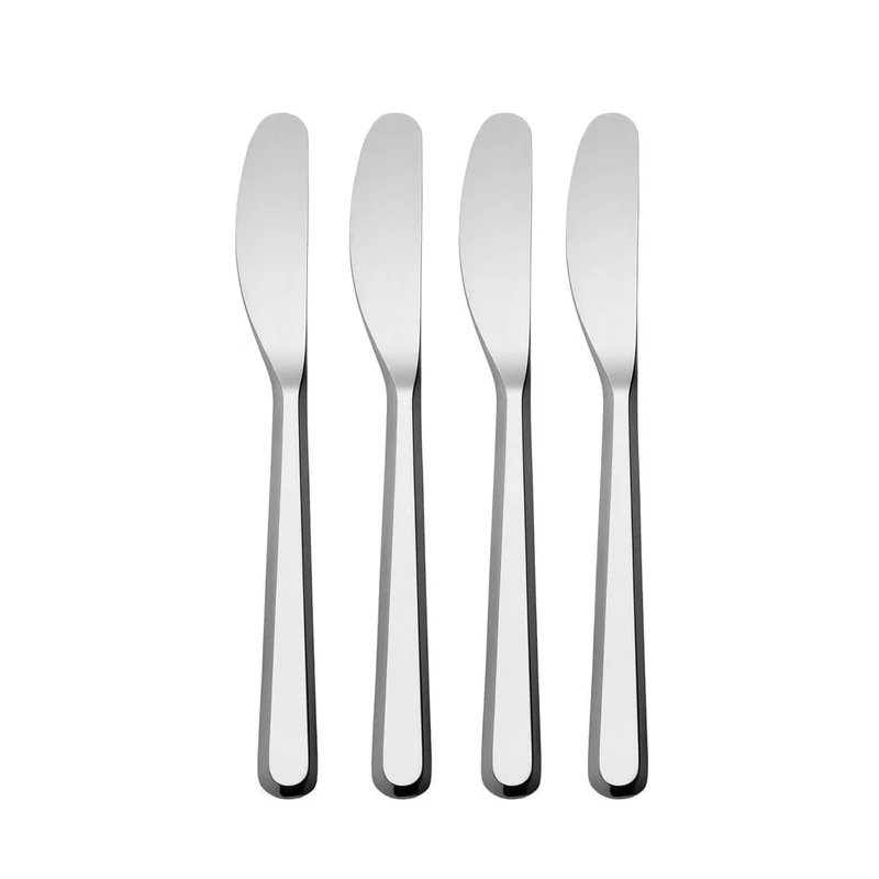 Alessi Amici Set Di 4 Coltelli Per Burro In Acciaio Inossidabile 18/10 Argento