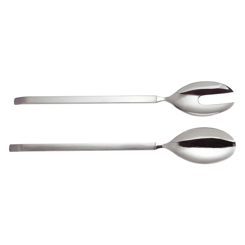 Alessi - DRY Posate per insalata - Acciaio Lucido Con Manico Satinato - 4180/14