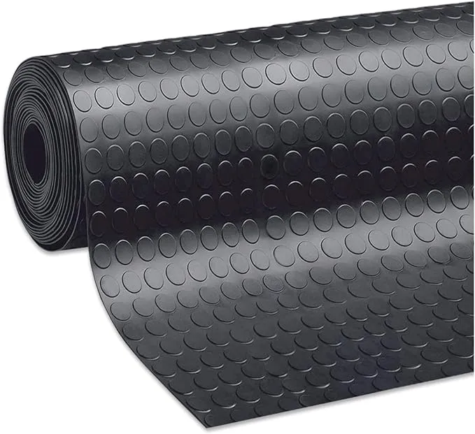 Tappeto Gomma Antiscivolo Bullonato Pavimento MT. H120 Cm Spessore 3mm Nero mod.ZERBINO BOLLE GOMMA AL METRO