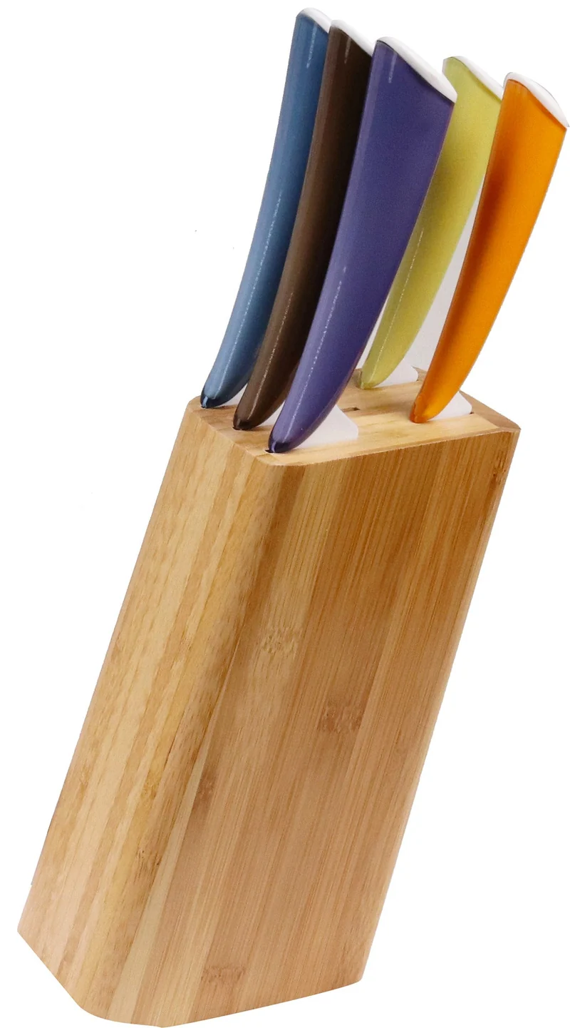 Ceppo in Legno 6 Coltelli Collection Multicolor