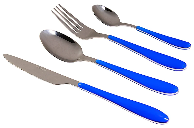 Servizio Set di Posate 24 Pezzi in Acciaio Inox 18/10 Collection Panarea Blu