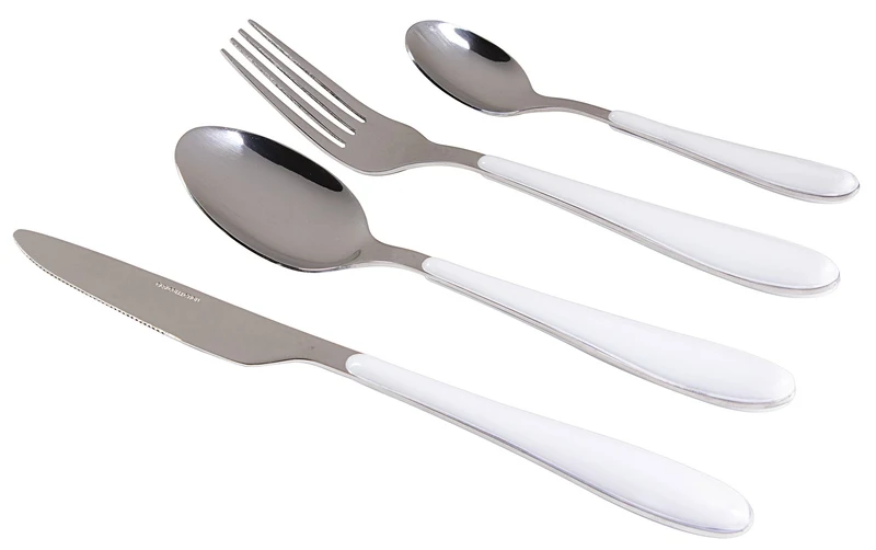 Servizio Set di Posate 24 Pezzi in Acciaio Inox 18/10 Collection Panarea Bianco