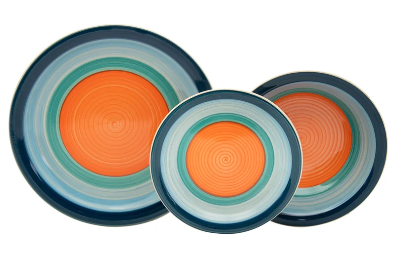 Servizio Piatti 18 Pezzi in Stoneware Collection Creek Azzurro