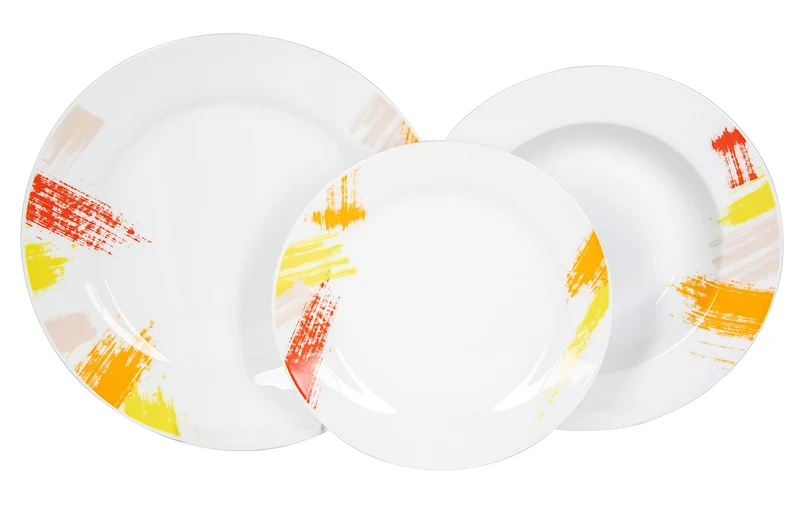 Servizio Piatti 18 Pezzi in Porcellana con Decori Collection Satin Decor