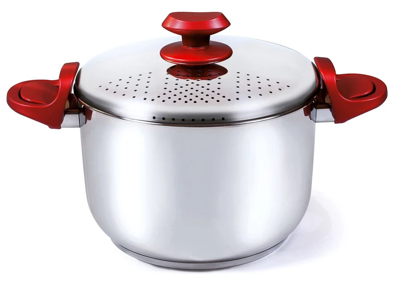 Pentola Colapasta Ø22 cm in Acciaio Antiaderente Induzione Collection Cuociscola Acciaio/Rosso