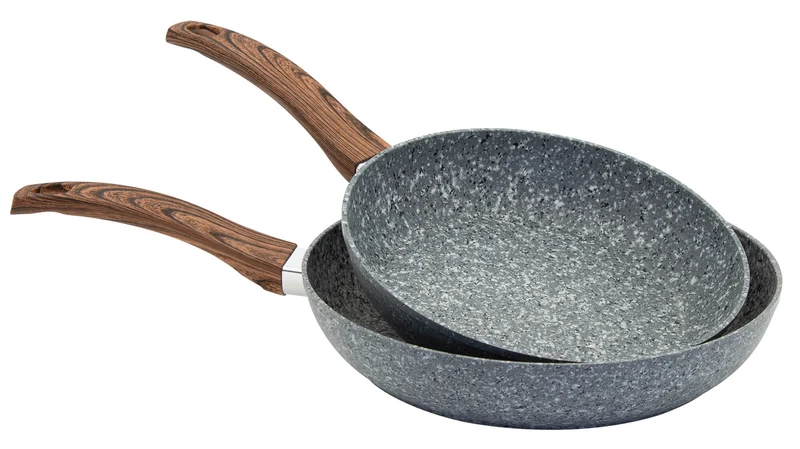 Set 2 Padelle 24-28 cm in Alluminio Forgiato Antiaderente Induzione Collection Gardena Granito