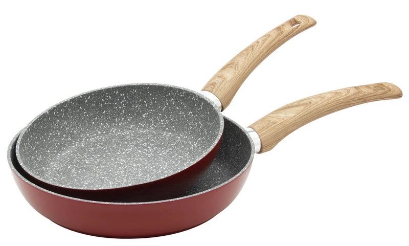 Set 2 Padelle 20-24 cm in Alluminio Forgiato Antiaderente Induzione Collection Ortles Rosse