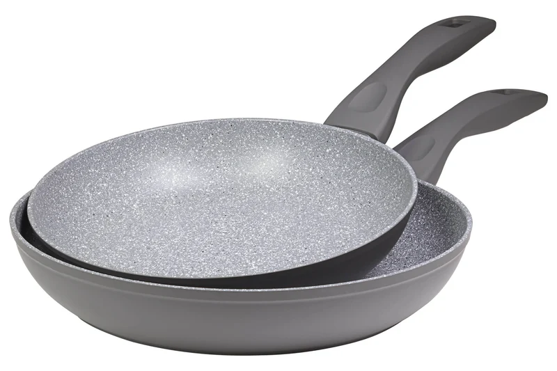 Set 2 Padelle 24-28 cm in Alluminio Forgiato Antiaderente Induzione Collection Rocky Grigie
