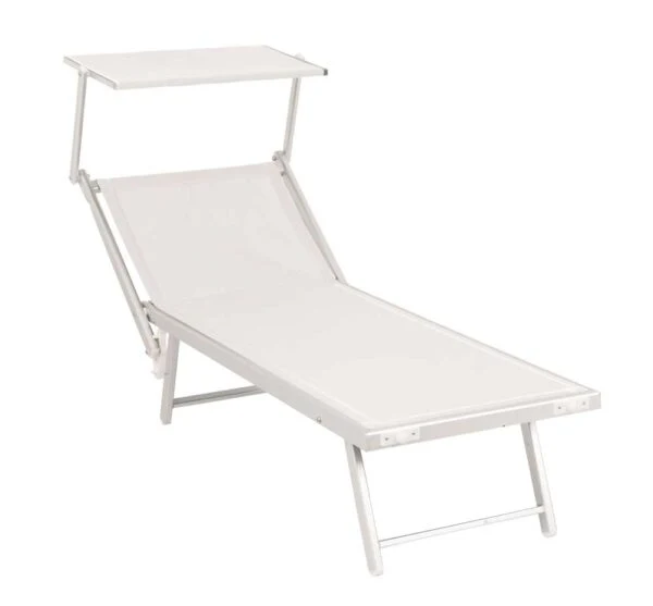 Lettino alluminio texilene beach maxi bianco