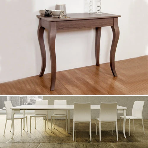 Consolle Tavolo Allungabile 47/307 Cm Rovere Grigio Poro Aperto Groupdesign Olanda