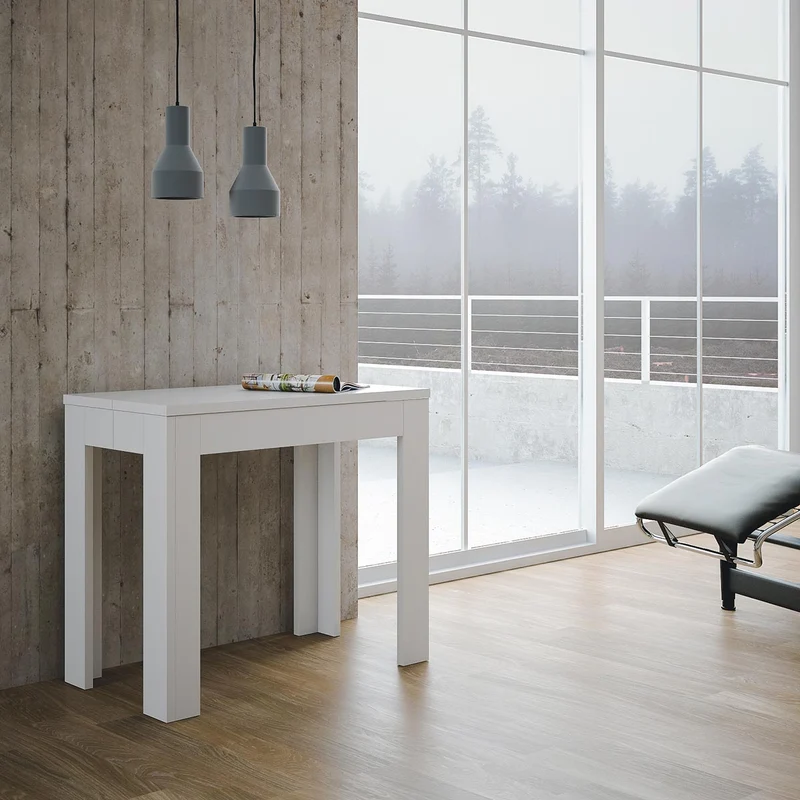 Consolle Allungabile in Legno H76,5x47x90/247cm 4 Allunghe Itamoby Magix Larice Sbiancato Classica