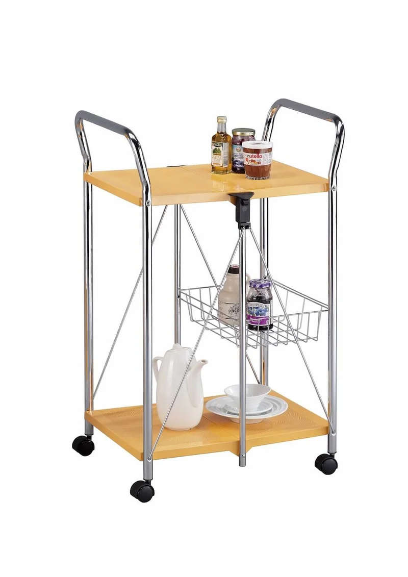 Carrello da Cucina Pieghevole Arancio in Acciaio Tosini TA0190