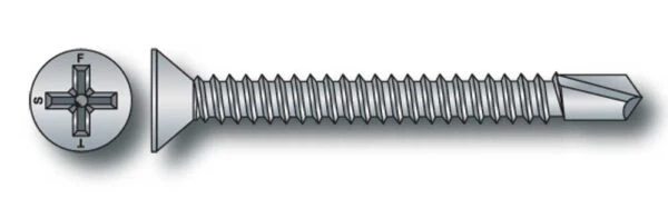 Vite testa piana svasata autoperforante zincata 4,8x45 (pz.200)