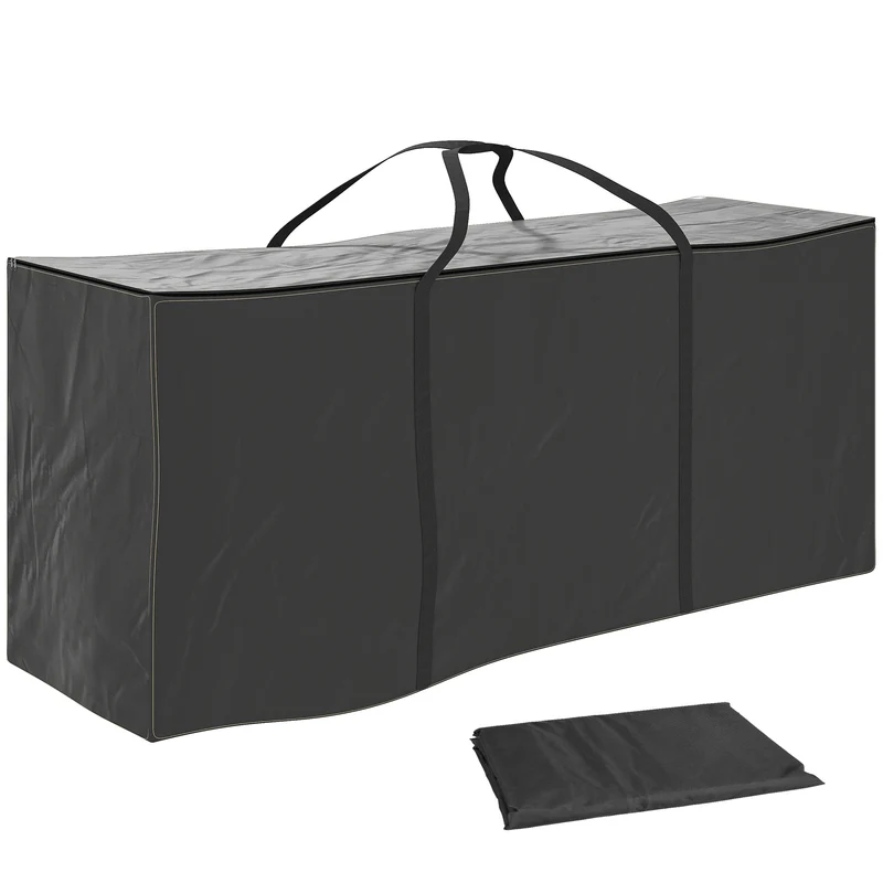 Borsa Portaoggetti Impermeabile 175x55x75 cm Capacità 720L con Maniglie in Tessuto Oxford 600D Nero