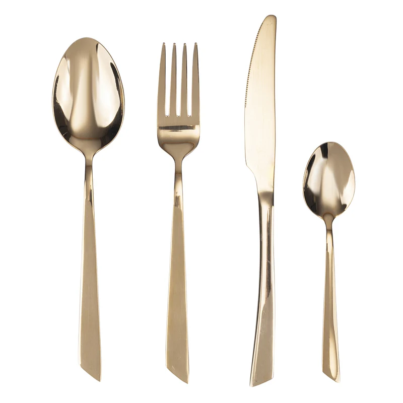 Servizio Set di Posate 24 Pezzi in Acciaio Inox VdE Tivoli 1996 Cut Oro