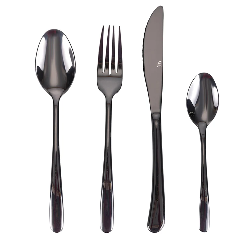 Servizio Set di Posate 24 Pezzi in Acciaio Inox VdE Tivoli 1996 Drop Nero