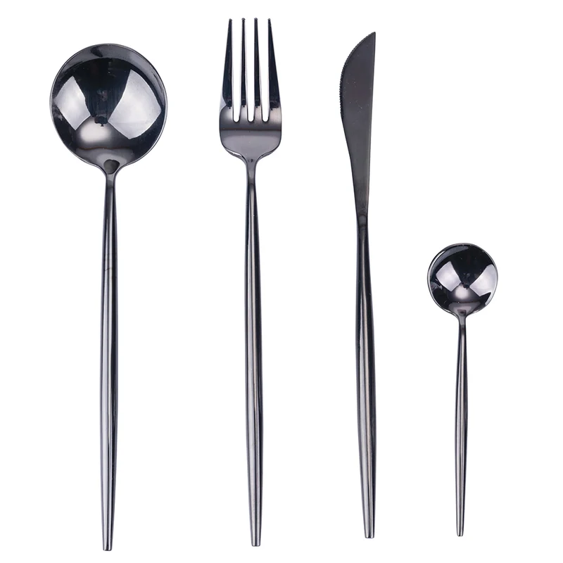 Servizio Set di Posate 24 Pezzi in Acciaio Inox VdE Tivoli 1996 Preciosa Nero