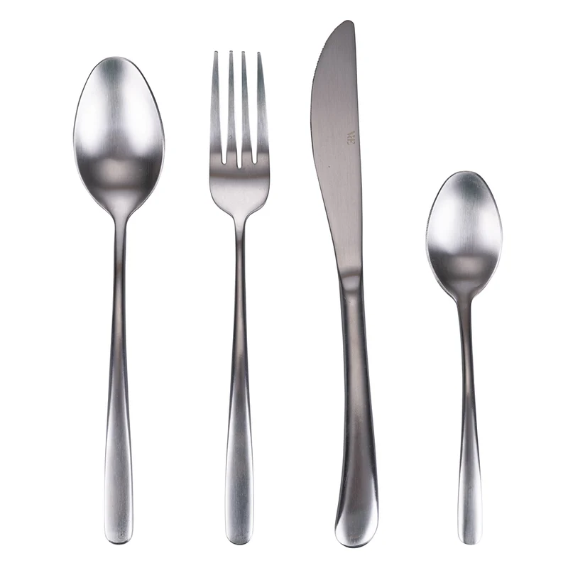 Servizio Set di Posate 24 Pezzi in Acciaio Inox VdE Tivoli 1996 Drop Silver Satinato