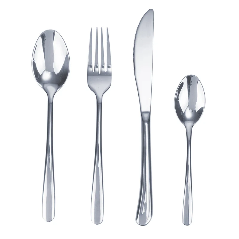 Servizio Set di Posate 24 Pezzi in Acciaio Inox VdE Tivoli 1996 Drop Silver Lucido