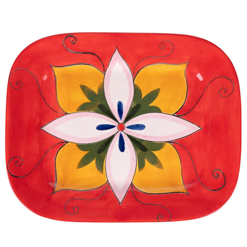 Piatto Rettangolare 37,5x30,5x3,5 cm in Ceramica VdE Tivoli 1996 Infinito