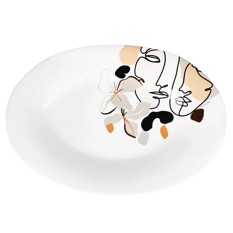 Piatto da Portata 55x27 cm in Ceramica VdE Tivoli 1996 Face to grey