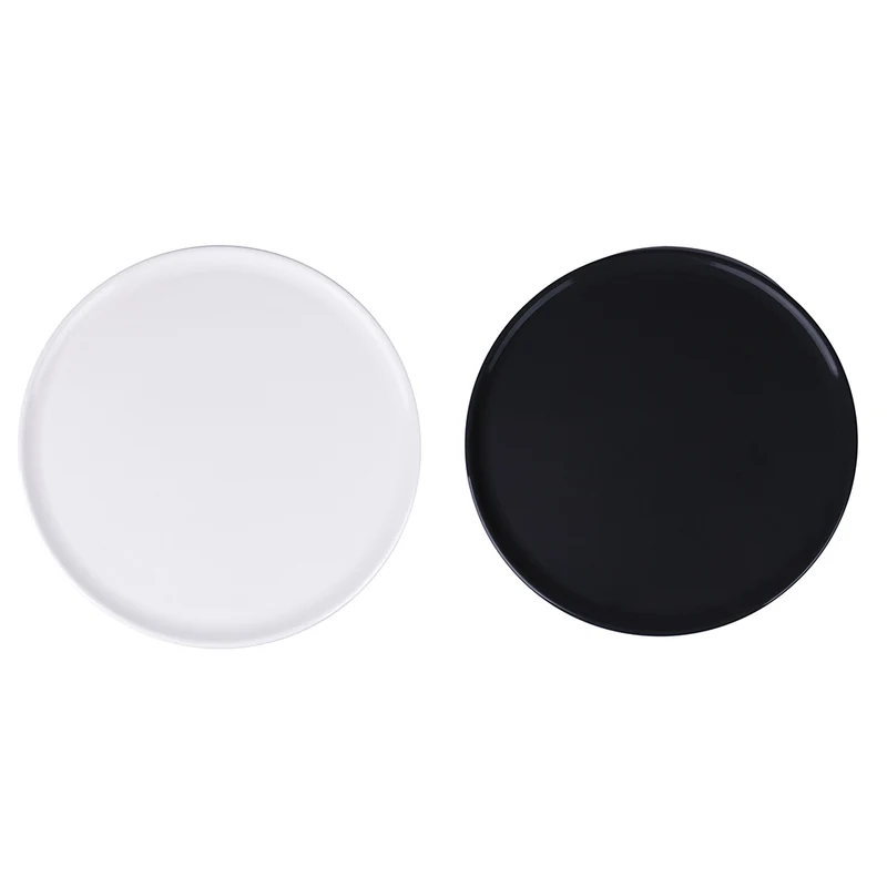 Set 4 Piatti Pizza Ø32x1 cm in Ceramica VdE Tivoli 1996 Colours Bianco e Nero Lucido