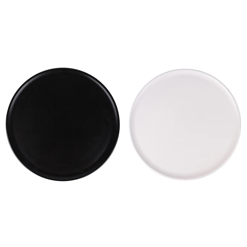 Set 4 Piatti Pizza Ø32x1 cm in Ceramica VdE Tivoli 1996 Colours Bianco e Nero Satinato