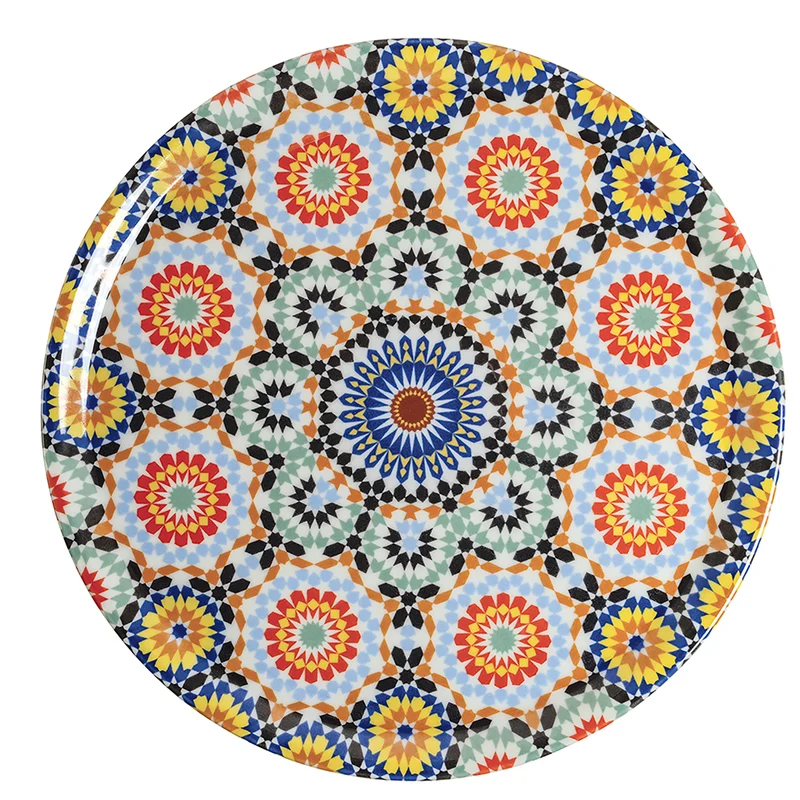 Set 4 Piatti Pizza Ø33x2 cm in Porcellana VdE Tivoli 1996 Marrakech