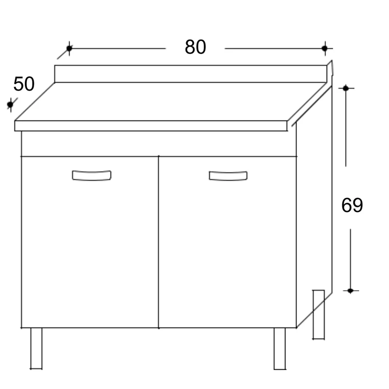 Mobile Sottolavello da Cucina 80x50x69 cm con 2 Ante in Nobilitato Bianco Opaco