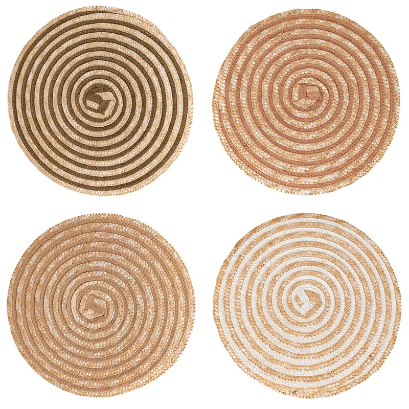 Set 4 Tovagliette Ø38 cm in Paglia e Carta VdE Tivoli 1996 Spiral
