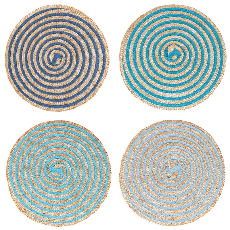 Set 4 Tovagliette Ø38 cm in Paglia e Carta VdE Tivoli 1996 Spiral