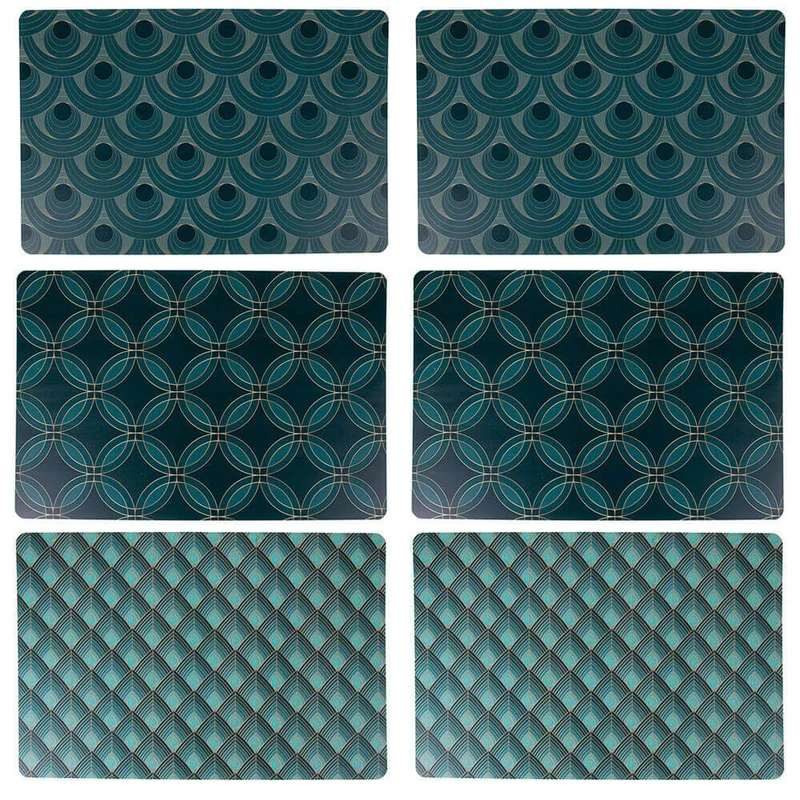 Set 6 Tovagliette 45x30x0,1 cm in PVC VdE Tivoli 1996 Vetiver