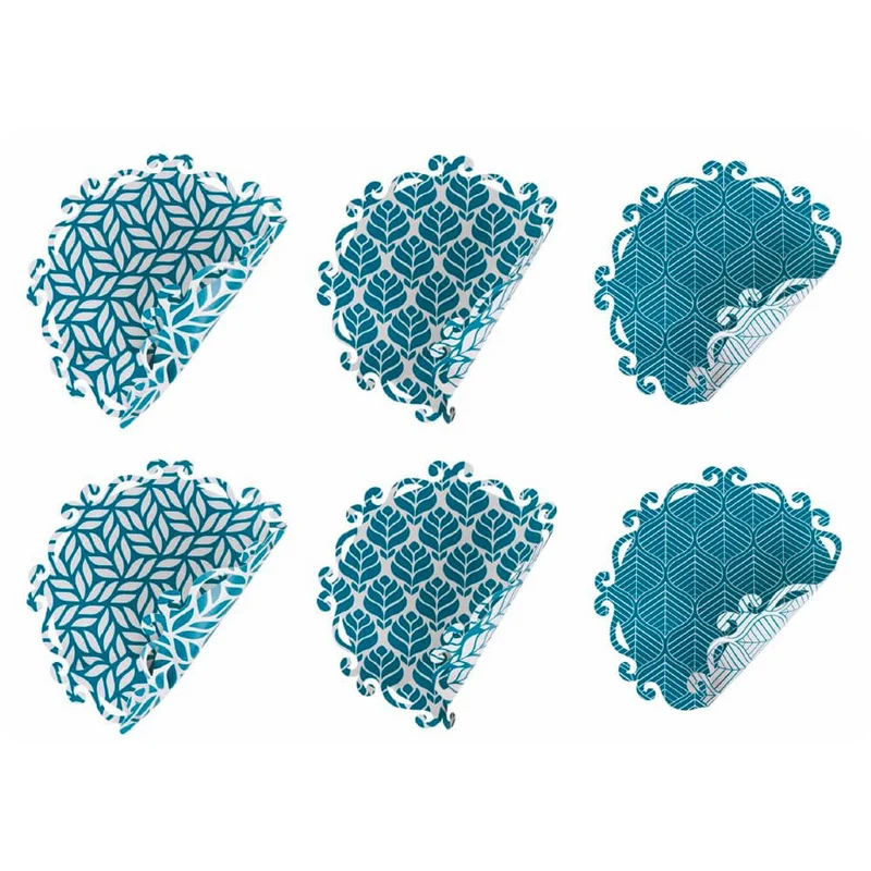 Set 6 Tovagliette Ø38x0,5 cm in Plastica VdE Tivoli 1996 Bali leaf