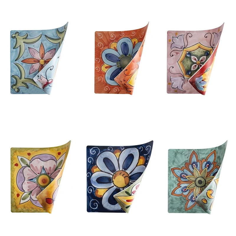 Set 6 Tovagliette Double Face 37x37 cm in Plastica VdE Tivoli 1996 Infinito