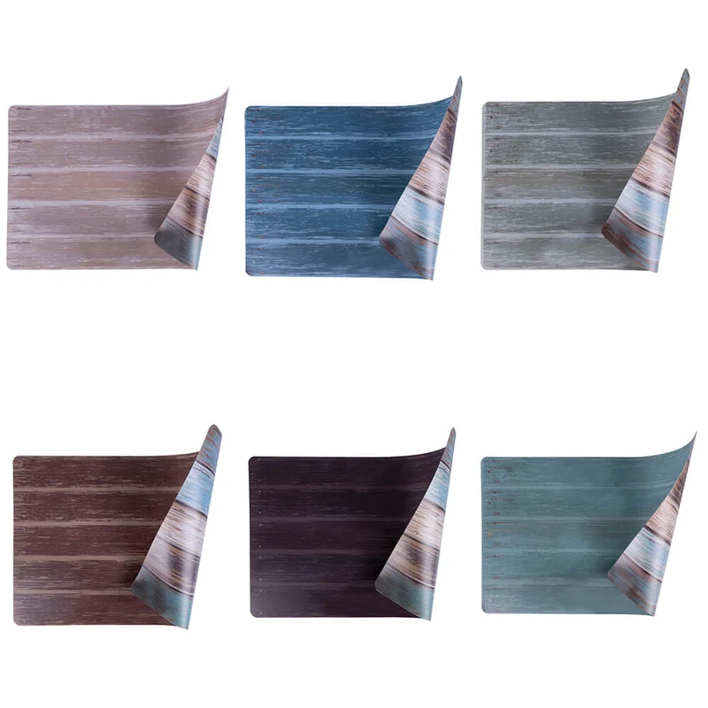 Set 6 Tovagliette Double Face 45x30 cm in PVC VdE Tivoli 1996 Legno