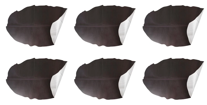 Set 6 Tovagliette Double Face 47x30x0,7 cm in Plastica VdE Tivoli 1996 Banano Grigio/Nero