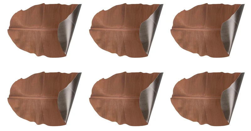 Set 6 Tovagliette Double Face 47x30x0,7 cm in Plastica VdE Tivoli 1996 Banano Bronzo/Grigio