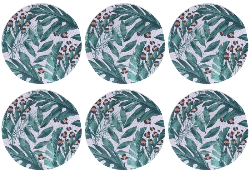 Set 6 Tovagliette Ø38 x0,1 cm in Poliestere VdE Tivoli 1996 Savana