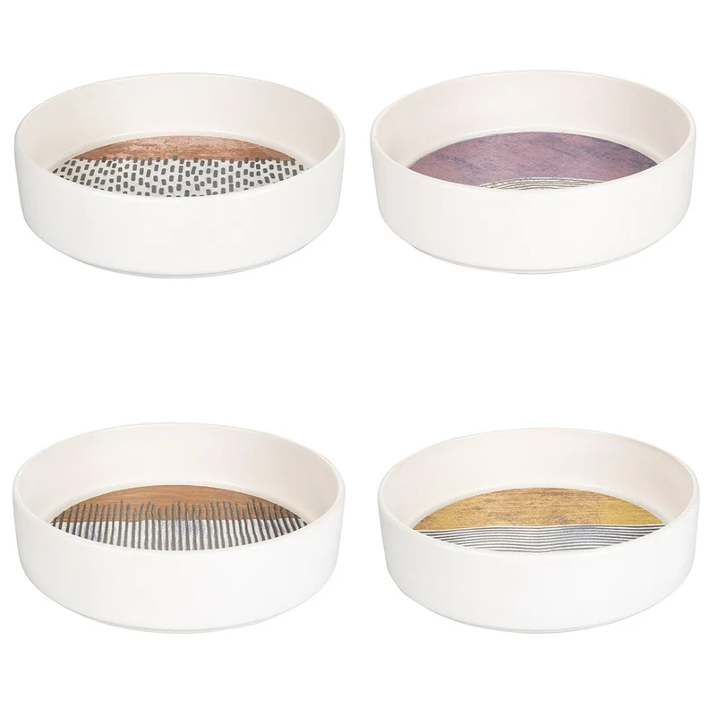 Set 4 Piatti Fondi Ø21x6 cm in Ceramica VdE Tivoli 1996 Switch