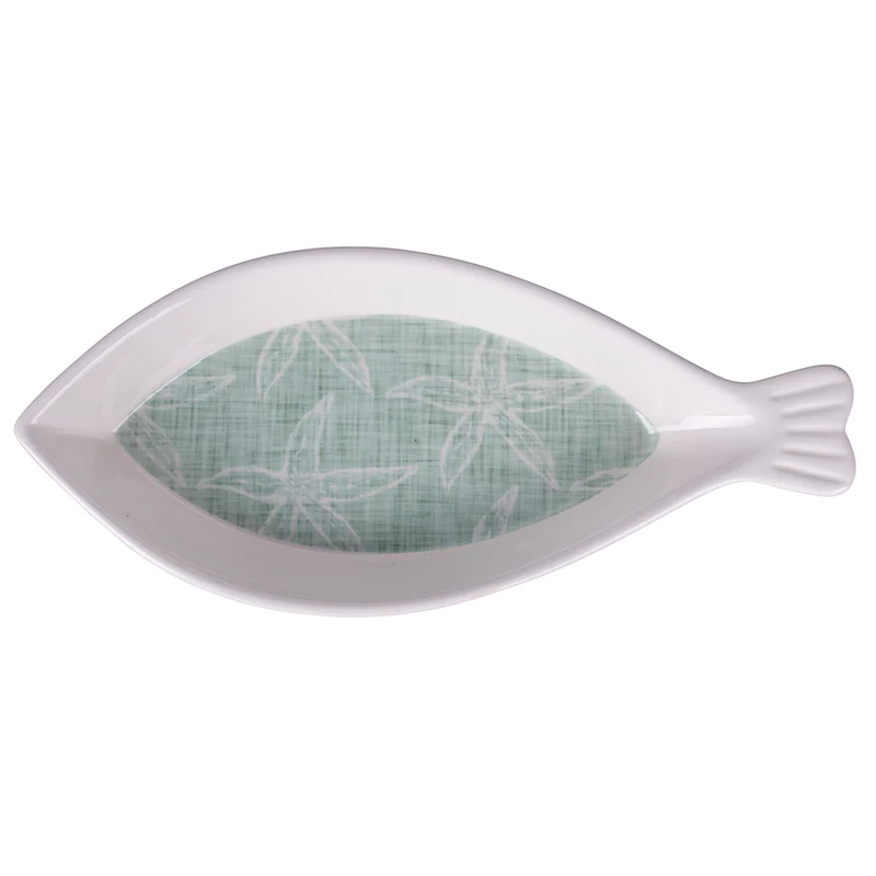 Vassoio 30,5x13,5x4,2 cm in Ceramica VdE Tivoli 1996 Cozumel Acqua Marina