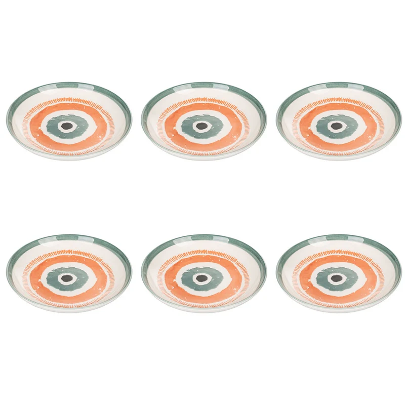 Set 6 Piatti Fondi Ø21x4 cm in Dolomite VdE Tivoli 1996 Occhio Marino