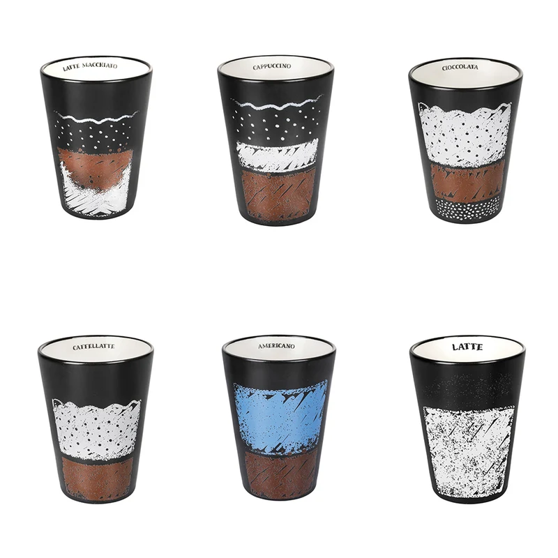 Set 6 Tazze Ø8x11 cm in Stoneware VdE Tivoli 1996 Un caffè come…