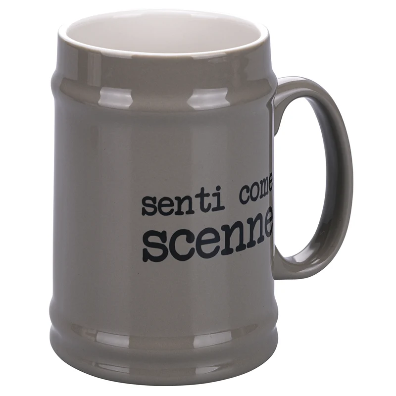 Boccale di Birra Ø8x13 cm in New Bone China VdE Tivoli 1996 Spqr grigio