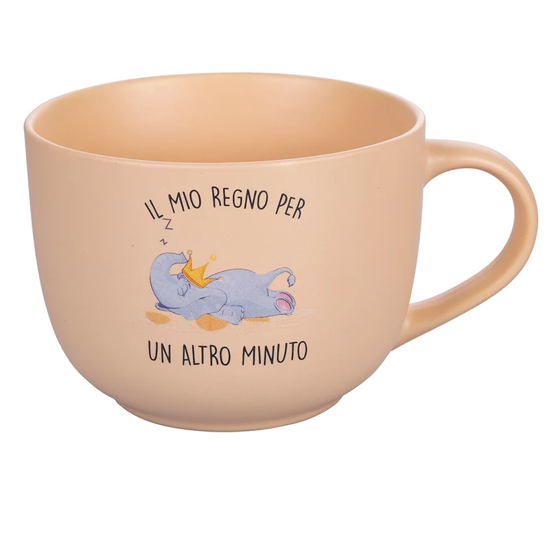 Tazza Ø11,5x9 cm in New Bone China VdE Tivoli 1996 Lazy "il mio regno x un altro minuto"