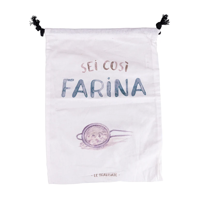Sacchetto Farina 40x30 cm in Cotone VdE Tivoli 1996 Le Travisate Bianco