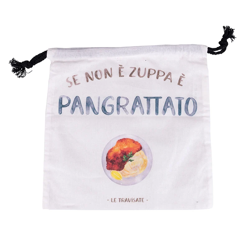 Sacchetto Pangrattato 25x25 cm in Cotone VdE Tivoli 1996 Le Travisate Bianco