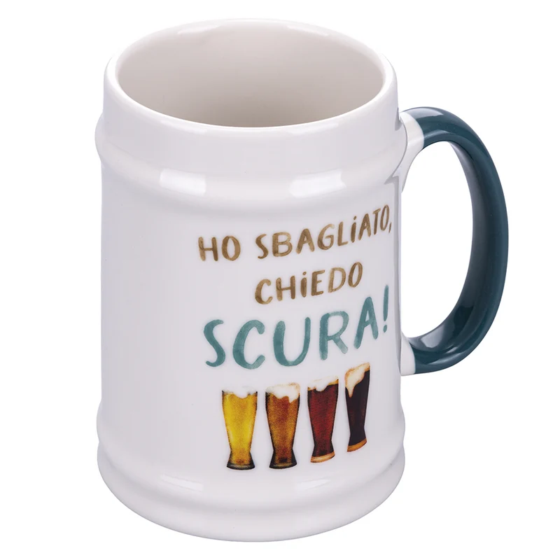 Boccale Birra Ø8x13 cm in New Bone China VdE Tivoli 1996 Le Travisate Bianco