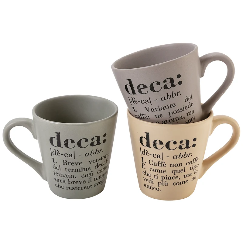 Set 3 tazzine Caffè "Deca" Ø5x5,5 cm in Bone China VdE Tivoli 1996