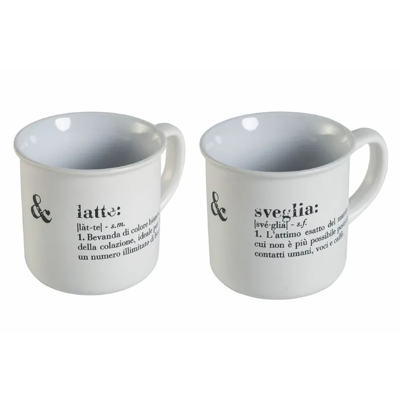 Set 2 tazze Ø9,2x8,7 cm in New Bone China VdE Tivoli 1996 Bianco